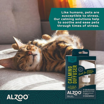 Calming Diffuser for Cats, Kit Includes 1 Plug-in Diffuser & 1 Refill, Helps Reduce Unwanted Stress-Induced Behavior, 100% Plant-Based Active Ingredients, Covers Up to 500 Sq. Ft, 1.52 Fl. Oz.