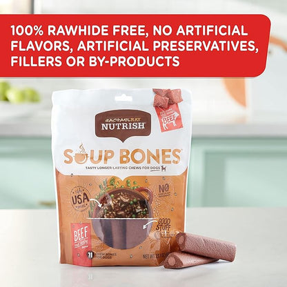 Nutrish Rachael Ray Soup Bones Dog Treats, Beef & Barley Flavor, 6 Bones (Pack of 2)