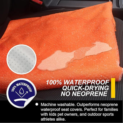 Back Seat Cover for Car Trucks Van SUV,Waterproof Rear Bench Towel Seat Covers for Dogs and Kids,Automotive Backseat Protector (Orange)