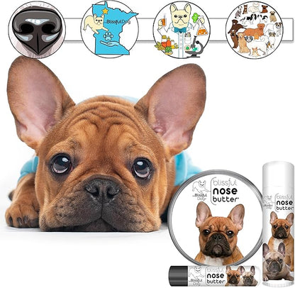 The Blissful Dog French Bulldog Black Masked Fawn Nose Butter, Versatile Dog Nose Balm for Dry Nose, Handcrafted Nose Moisturizer, Easy-to-Apply Dog Essentials, Unscented, 1 oz.