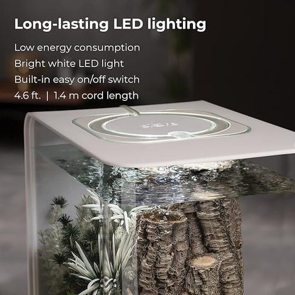 biOrb Flow 15 Acrylic 4-Gallon Aquarium with White LED Lights Modern Compact Tank for Tabletop or Desktop Display, Black