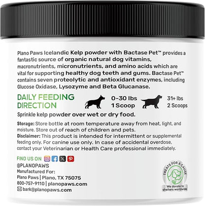Dog Teeth Cleaning Powder - Plaque and Tartar Remover - Dental Powder with Bactase PET - Breath Freshener for Overall Dental Care - Supports Mouth, Teeth, and Gum Health for All Ages and Sizes