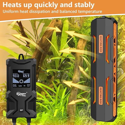 hygger Aquarium Heater, Submersible Fish Tank Heater with Over-Temperature Protection and Automatic Power-Off, Fish Heater with Digital Controller for Freshwater and Saltwater (1000W)