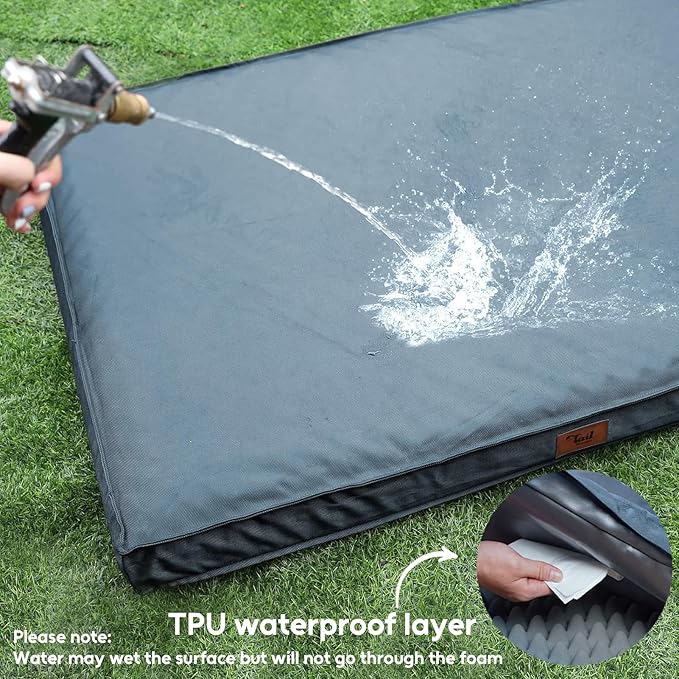 Medium Dog Bed for Medium/Small Dogs, Orthopedic Dog Beds with Removable Washable Waterproof Cover, Egg Crate Foam Pet Bed Mat, Blue