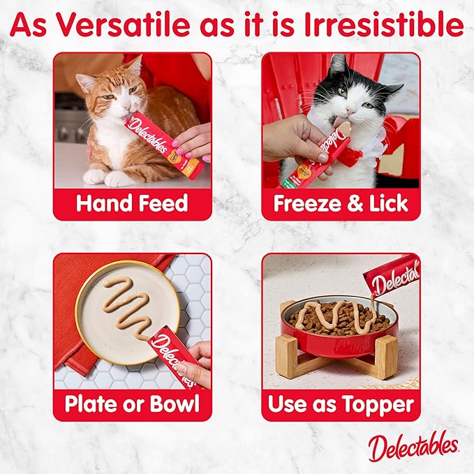 Hartz Delectables Squeeze Up Interactive Lickable Wet Cat Treats for Adult & Senior Cats, Tuna, 4 Count (Pack of 8)