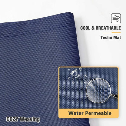 Veehoo Chew Proof Elevated Dog Bed - Cooling Raised Pet Cot - Silver Aluminum Frame and Durable Textilene Mesh Fabric, Unique Designed No-Slip Feet for Indoor or Outdoor Use, Blue, Medium, CWC2003