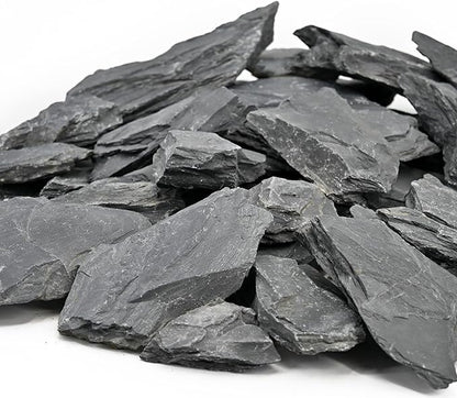 Unocho Aquarium Rocks 5lb Natural Slate Rocks for Aquarium Aquascaping,Terrariums,Paludariums,Reptile Enclosures,Wargaming, Model Railroads, Miniature or Fairy Gardens-2 to 4 inches