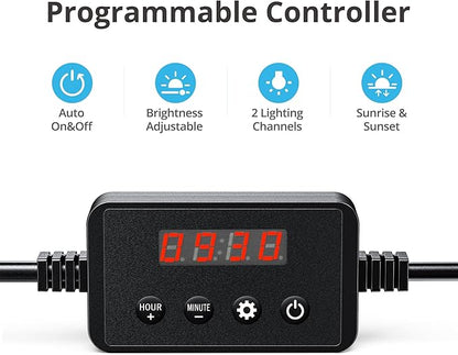 NICREW ClassicLED Plus LED Aquarium Light with Timer, 10 Watts, for 12 to 18 Inch Fish Tank Light, Daylight and Moonlight Cycle