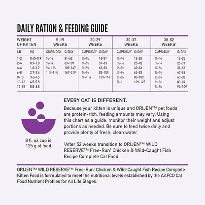 ORIJEN Wild Reserve Dry Cat Food Free-Run Chicken & Wild-Caught Fish Kitten Recipe 3.5lb Bag