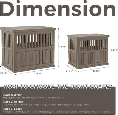 Dog House - Resin Outdoor Dog Kennel with Ventilated Design, Waterproof Dog Bed Shelter for Backyard, Garden & Patio