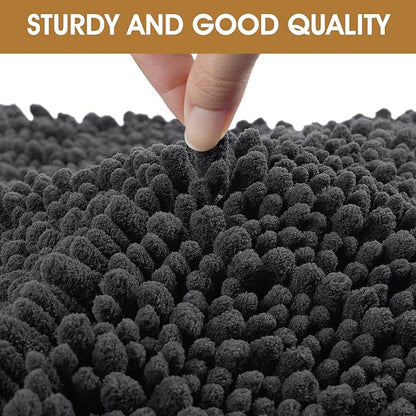 IM HOME 48" x 38" Dark Grey Dog Door Mats for Muddy Paws, Chenille Absorbent Dog Mat, Non Slip Heavy Mud Mat for Dogs, Soft Pet Bed Mat for Entryway, Mud Paws, Inside Floor