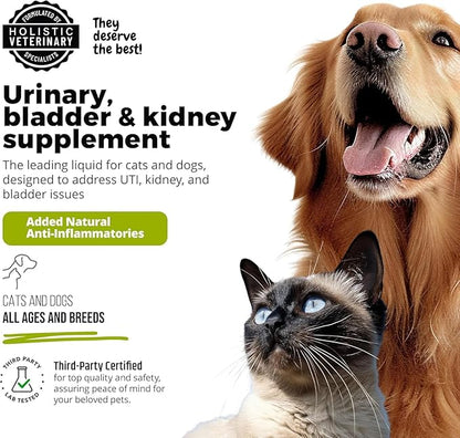 Cat & Dog Urinary Tract Treatment, Bladder & Kidney Support for Dogs and Cats, Powerful Yet Gentle Pet Care, with Liquid Cranberry & Glucosamine, Salmon Flavor, 6 oz Bottle, 2 Pack