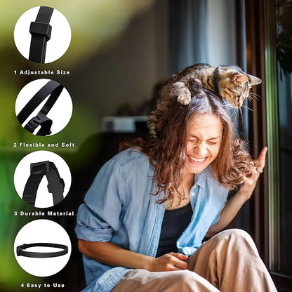 Simnice Calming Collar for Cats - 4 Pack, Adjustable Calming Collar for Cats - Pheromone Cat Collars for Anxiety & Stress Relief, Water-Resistant & Long-Lasting Effect (Black)