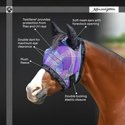 Kensington Signature Fly Mask w/Plush Fleece & Ears w/Forelock Hole Size