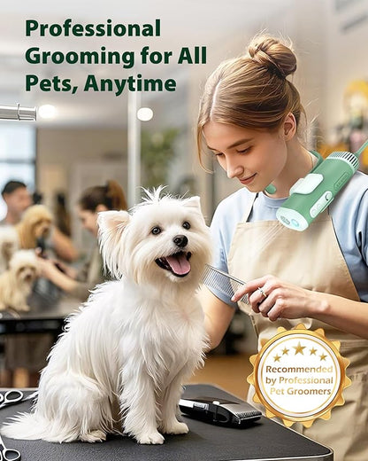 L&W BROS. Hands-Free Dog Dryer – Powerful & Professional Pet Blow Dryer for Small & Medium Dogs & Cats, Adjustable Airflow, Easy Storage, Negative Ion Technology (Green)