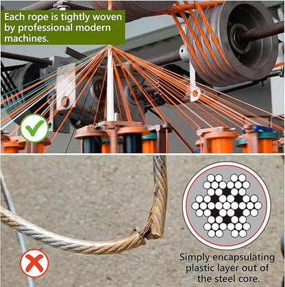Tresbro Dog Tie Out Cable for Camping, 50ft/75ft/100ft Trolley System for Dogs up to 300lbs, Portable Lightweight Dog Runner Lead for Yard, Reflective Camping Leash for Courtyard, Park, Outside