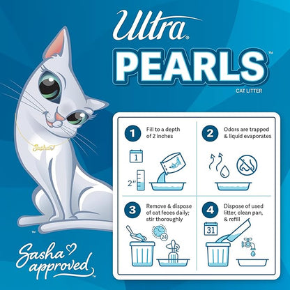 Ultra Pearls Premium Cat Litter - 99.9% Dust Free, Low Tracking, Soft on Paws, Fragrance Free - 15 Lbs. Total (3pk of 5 Lbs.)