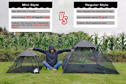 AICHIFAN Mini Cat Tent for Outside Playpen Pop Up Indoor Pet Cat Enclosures Portable Sunshade and Anti-UV Cat Playhouse for SUV Pickup Truck (Play Tents for Cats and Small Animals) - Outside Habitat