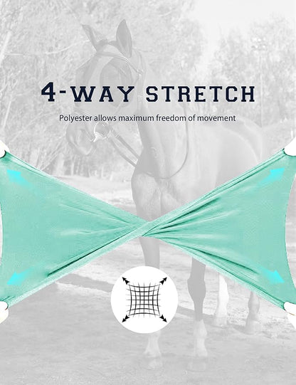Horse Fly Mask with Ears, UV Protection for Horses, Elasticity with Big Mesh Eye Covers, Snug Fitting Comfortable Breathable Lightweight for Horses Gentle Mint Cob