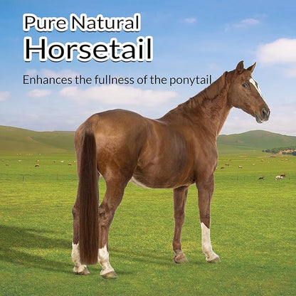 Horse Tail Extension with Braided Horsehair Loop, Blunt Cut Bottom, 3/8 lb, 28-30 inches (chestnut)
