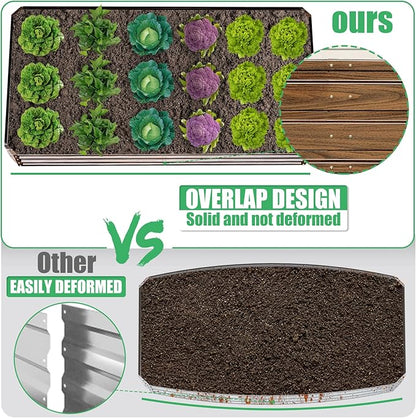 SnugNiture Galvanized Raised Garden Bed 6x3x1FT Outdoor Large Metal Planter Box Steel Kit for Planting Vegetables, Flowers