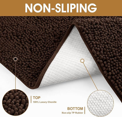 IM HOME 30" x 20" Brown Dog Door Mats for Muddy Paws, Chenille Absorbent Dog Mat, Non Slip Heavy Mud Mat for Dogs, Soft Pet Bed Mat for Entryway, Mud Paws, Inside Floor