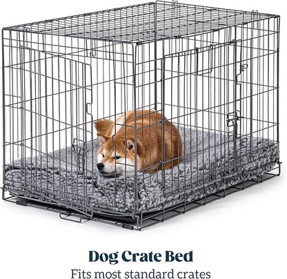 Stoutwool 4" Indestructible Dog Bed - Orthopedic Chew Proof Dog Crate Pad - Fluffy Kennel Mat for Aggressive Chewers - Ideal for Large Breeds & Fits 36-Inch Crate - 35"x22", Charcoal