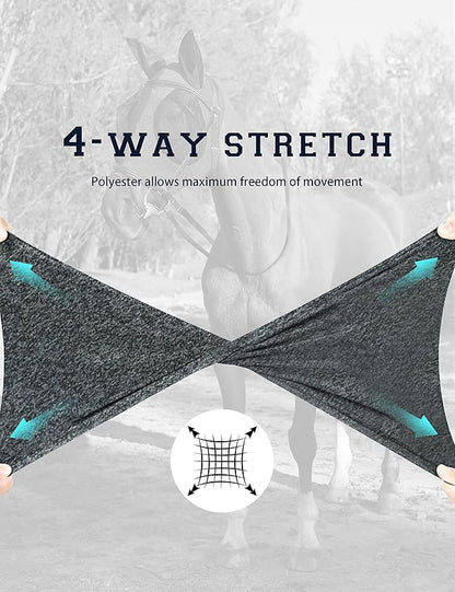 Horse Fly Mask with Ears, UV Protection Mask for Horses, Elasticity Mask with Big Mesh Eye Covers, Snug Fitting Comfortable Breathable Lightweight Dappled Gray Full Size