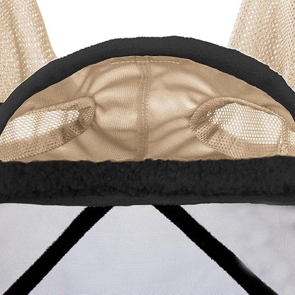 Harrison Howard Pro Luminous Horse Fly Mask Standard with Ears UV Protection for Horse Light Champagne Large Full Size