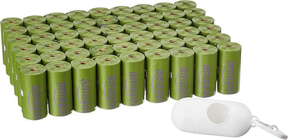 Amazon Basics Dog Poop Bags with Dispenser, 810 Count, Enhanced for Guaranteed Leakproof, Lavender Scented, Includes Leash Clip