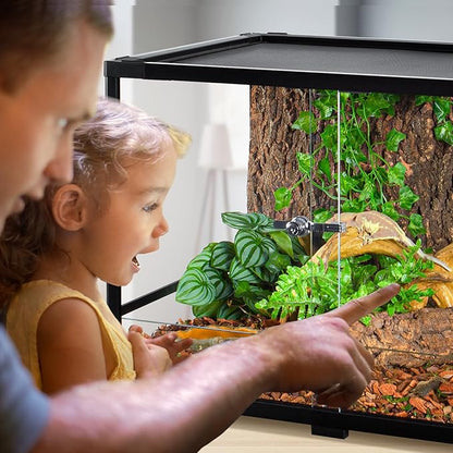 67 Gallon Reptile Tank, Glass Reptiles Terrarium 48" x 18" x 18", Sliding Door, Top Ventilation, Cable Pass, Humidify Hole, Large Reptile Cage Habitat for Bearded Dragon, Lizard, Snake, Gecko