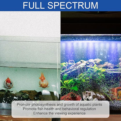Led Aquarium Light, Full Spectrum Fish Tank Lights, 10/20 Gallon Freshwater Fishtank Hood Lighting for Grow Fish, Plants, Adjustable from 19 to 24 Inch