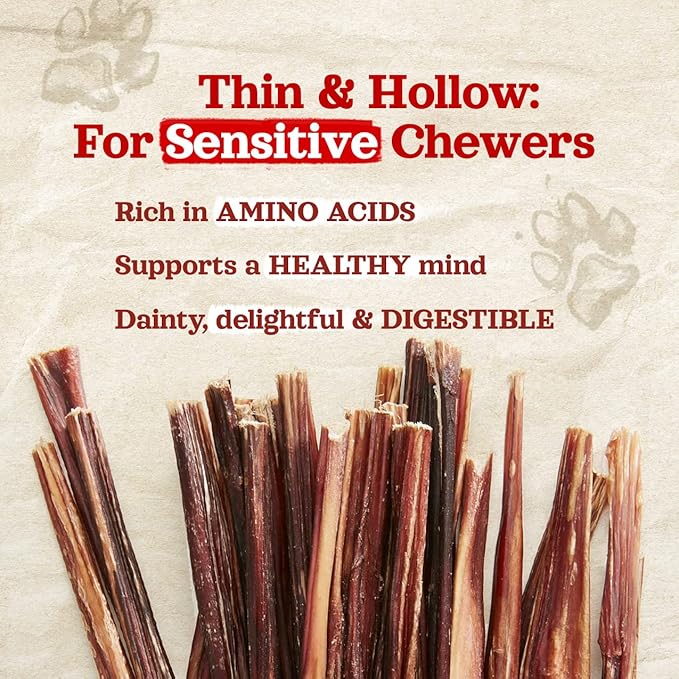 Natural Farm Bully Sticks (6 Inch, 30 Pack), Thin Pizzle Pixie Beef Treats, Grain-Free, High Protein, Best Rawhide Alternative for Small, Puppies or Senior Dogs