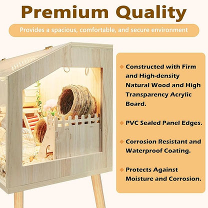 Prolee Hamster Cage with Legs, Guinea Pig Cages Chew Proof, Hamster House, Hamster Cages and Habitats, 40" L x 20" W x 47.6" H