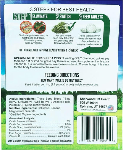 Tripleberry Vitamin C and Bioflavonoids by Sherwood Pet Health (100 Tablets - 60 Grams)