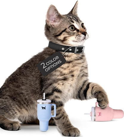 Kitty Cup Tumbler Cat Toy – Funny Cat Birthday Gifts with Catnip & Crinkle Paper, Cute Girl Kitten Toys (Pink Peach Dust)