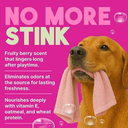 TropiClean Dog Perfume, Long Lasting Berry Cologne, Deodorizing Spray for Smelly Dogs, After Bath Detangling Spray with Vitamin E, Safe for Cats, 8oz.