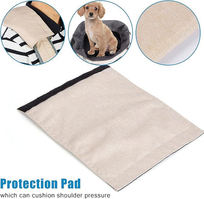 Ownpets Pet Sling Carrier, Fits 15 to 25lbs Extra-Large Dog/Cat Sling Carrier Reversible and Hands-Free Dog Bag with Adjustable Strap and Pocket Shoulder Pad, Beige