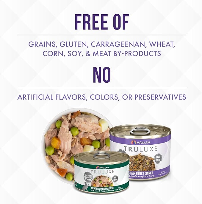 Weruva TruLuxe Cat Food, Steak Frites Dinner with Beef & Pumpkin in Gravy, 6oz Can (Pack of 24)