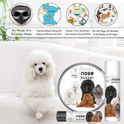 The Blissful Dog Poodle Unscented Nose Butter - Dog Nose Butter, 4 Ounce