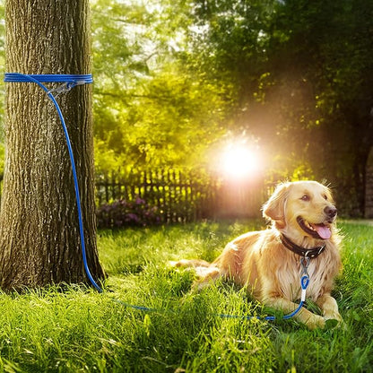 Tresbro 40FT Reflective Tie Out Cable for Dogs Up to 250 Pounds, Steel Wire Lead Leash Cable with Stainless Rotatable Clip, Lightweight and Enduring, Dog Lead Chains for Outside,Yard,Camping, Blue