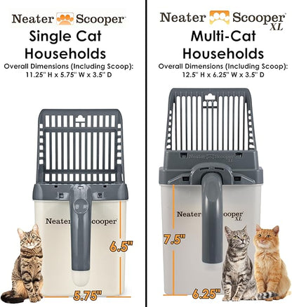 Neater Pet Brands Neater Scooper XL Cat Litter Scoop, 60 Refill Bags – Extra-Large Capacity Mess-Free Cat Litter Scooper with Bag for Large & Multiple Cats, Spill-Proof Litter Box Scooper with Holder
