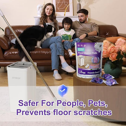 JOYMOOP Floor Cleaner for Mopping, 60 PCS Mopping Solution, Hardwood Floor Cleaner, Works Perfectly with Mop Bucket