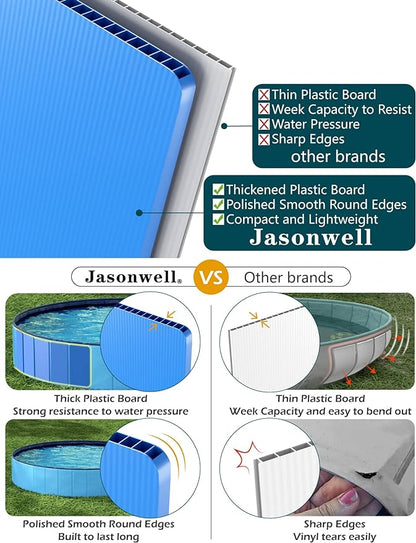 Jasonwell Foldable Dog Pool Collapsible Hard Plastic Dog Swimming Pool Portable Kiddie Pool Pet Pool Doggie Wading Pool Bath Tub for Puppy Small Medium Large Dogs Cats and Kids 39.5"