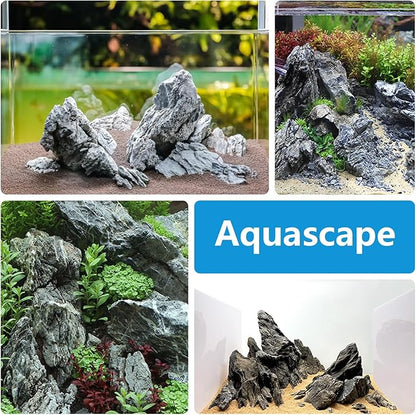 KINGRUI Natural Aquarium Rocks Seiryu Rock Stone 20lb Dragon Stone for Aquarium Landscaping Models Fish Tank Decoration Reptile and Amphibian enclosures 3 to 7 inch