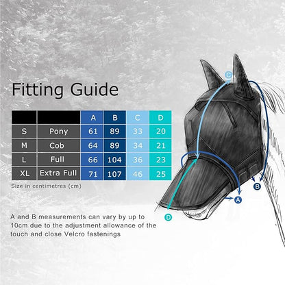 Harrison Howard CareMaster Horse Fly Mask Half Face with Ears Silver/Purple Retro Small Pony