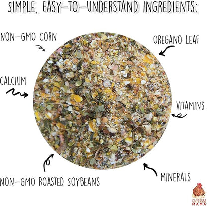 Pampered Chicken Mama Backyard Chicken Molting Supplement: Fluffiest Feathers Ever Backyard Chicken Feed and Supplies for Hens (6 Pound Economy Size)