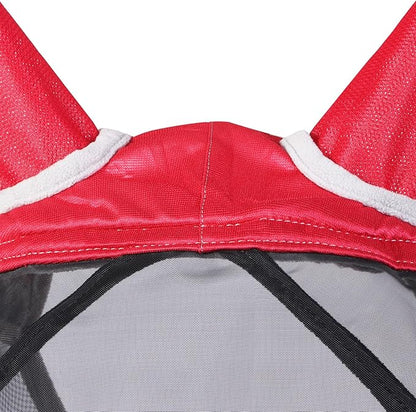Harrison Howard CareMaster Pro Luminous Horse Fly Mask Large Eye Space Standard with Ears UV Protection for Horse Red M Cob
