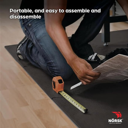 Norsk Multi-Purpose Reversible Floor Mats - EVA Interlocking Foam Tiles (Gray/Black 20 Tiles - 80 sq. Ft. 1/2" Thick)