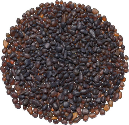 Sea Glass Stones - 0.9LB Brown Frosted Glass Pebbles Gemstones - Perfect for Aquarium Rocks, Fish Tank Gravel, Vase Fillers, DIY Crafts, and Home Decor